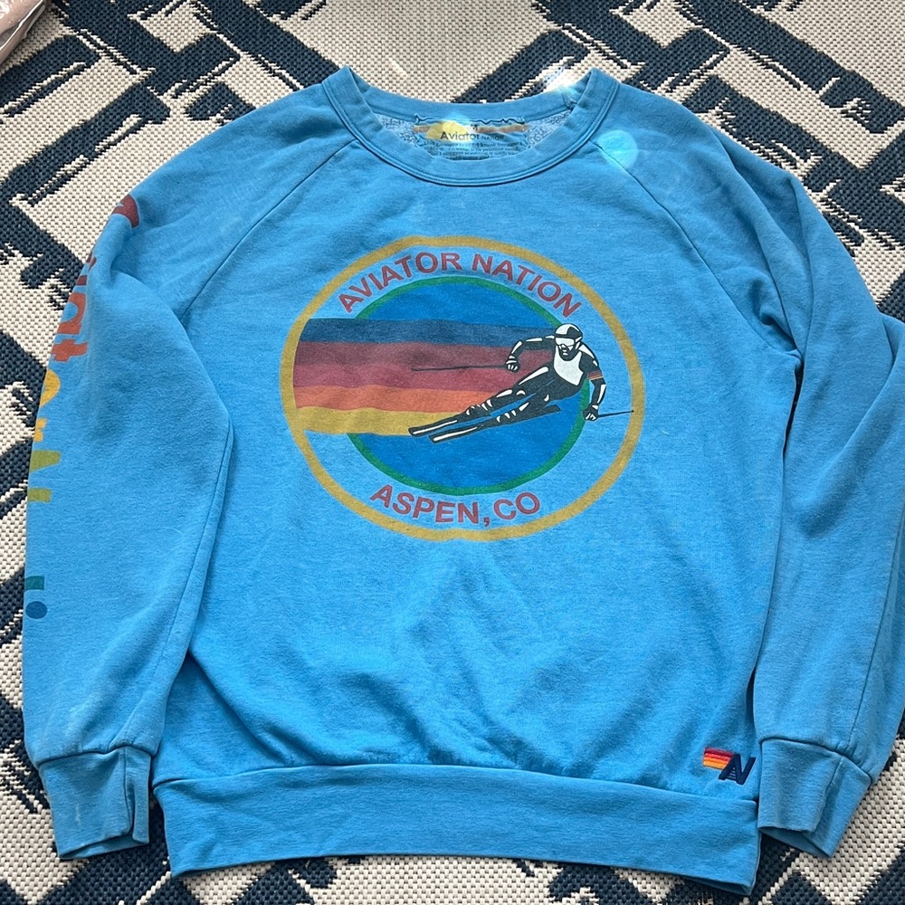 Aviator Nation Blue Graphic Sweatshirt
